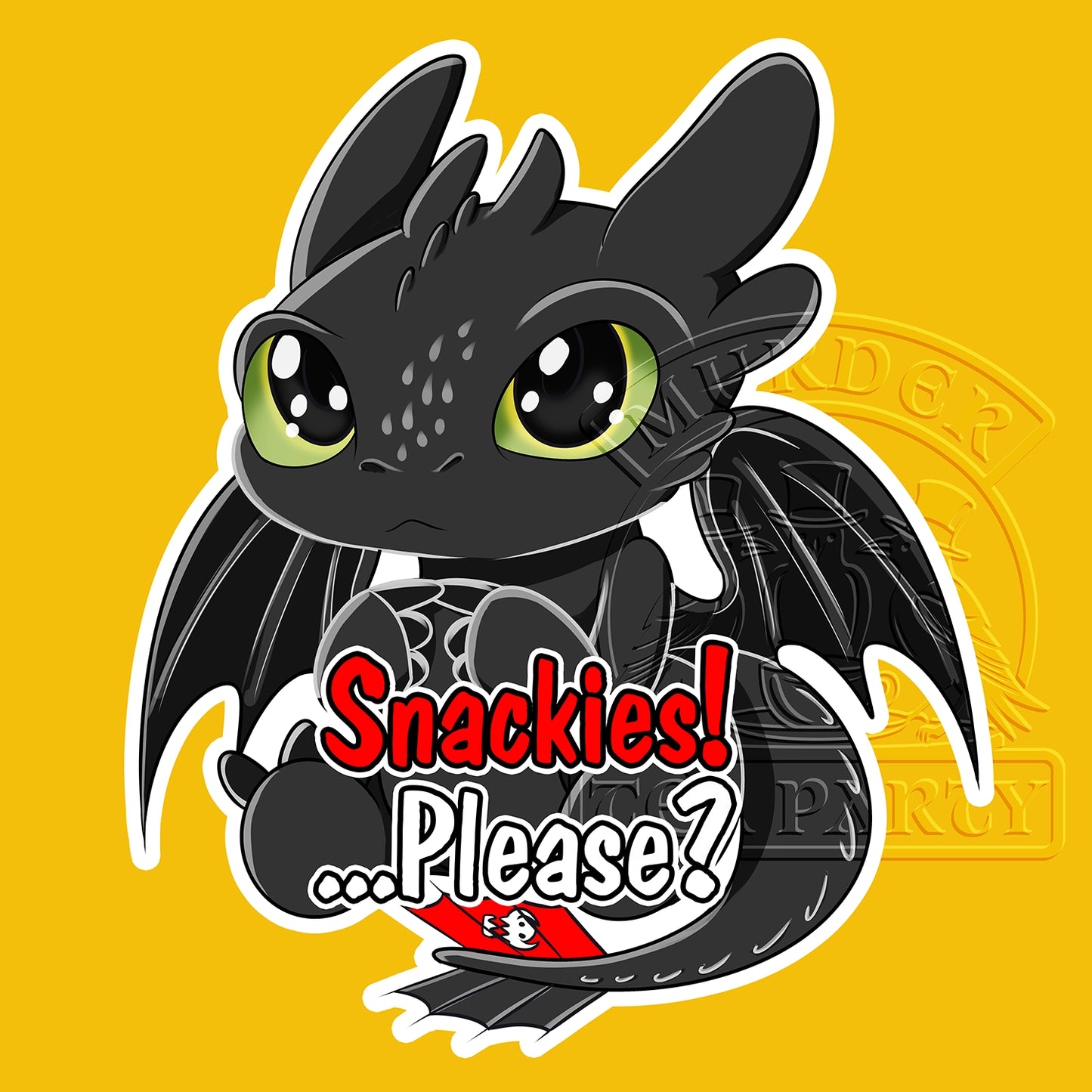 Toothless Snackies Please Sticker