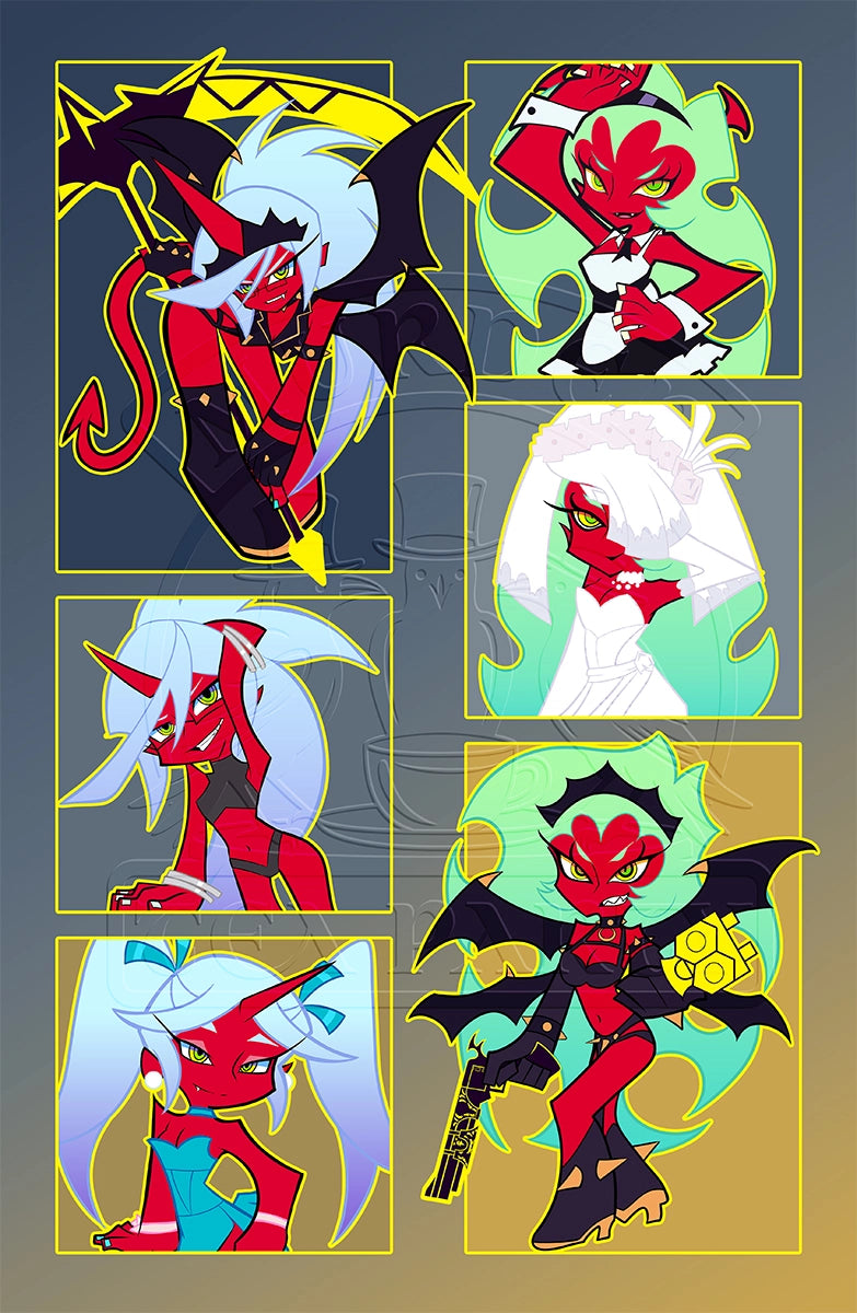 Daemon Sisters Collage Print