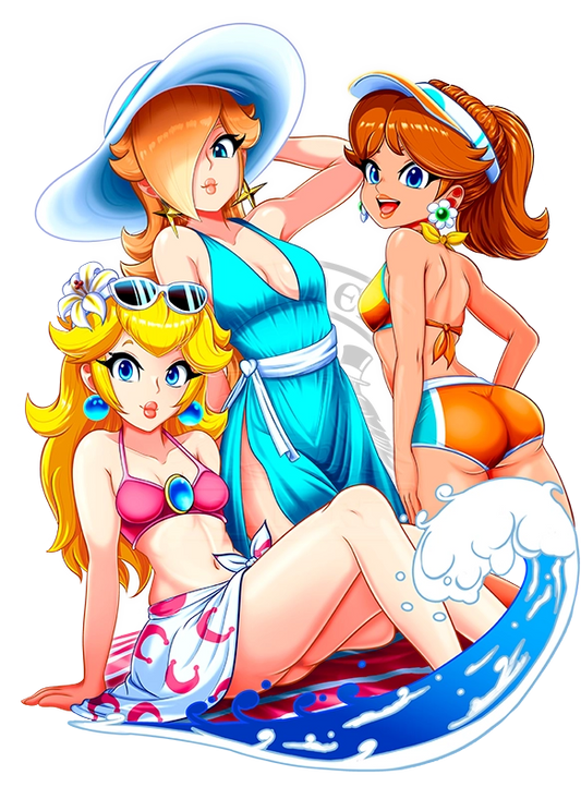 Super Mario Girls Beach Sticker