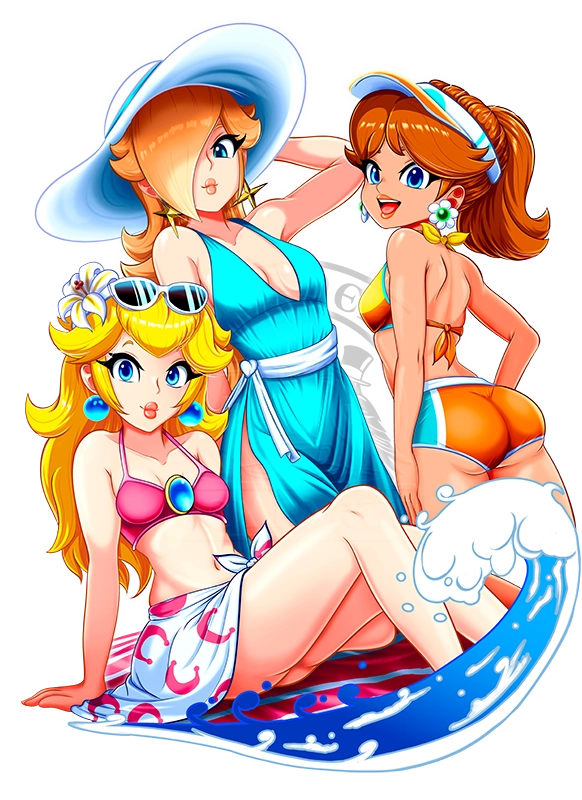 Super Mario Girls Beach Sticker