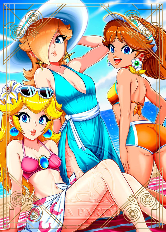 Super Mario Girls Beach Card