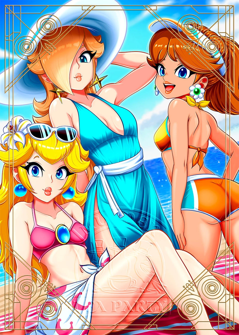 Super Mario Girls Beach Card