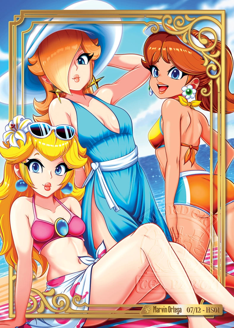 Super Mario Girls Beach Holo Card