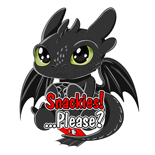 Toothless Snackies Please Sticker