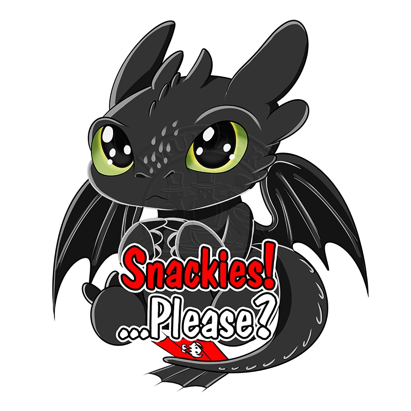 Toothless Snackies Please Sticker